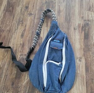 Kavu Rope Sling Bag - Blue Denim Crossbody / Sling Backpack - 11" x 16"